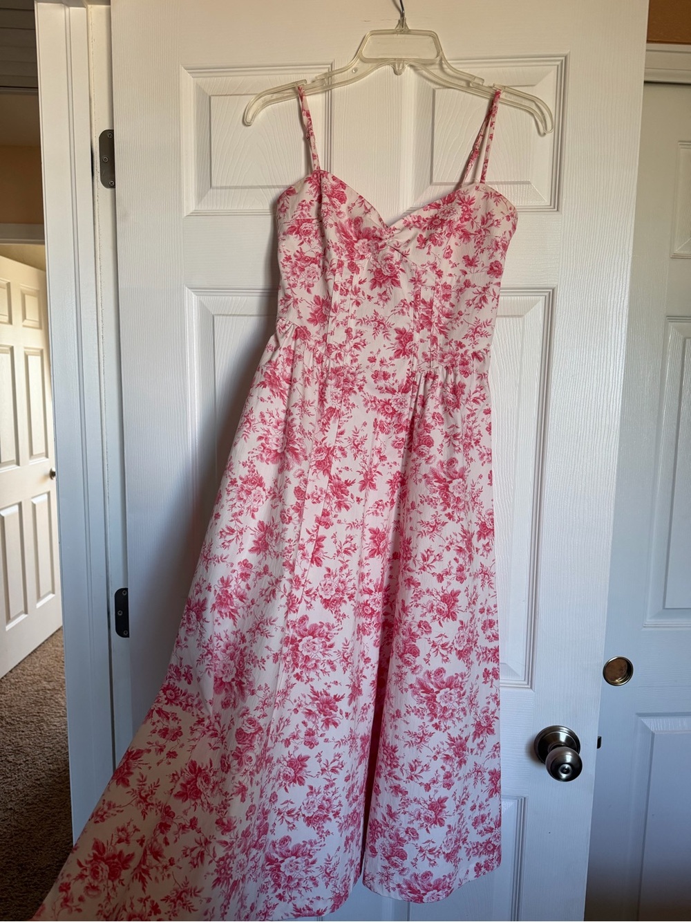 Altar'd State Pink and White Floral Maxi Dress